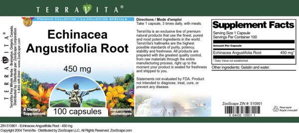 Echinacea Angustifolia cápsulas en botella sellada