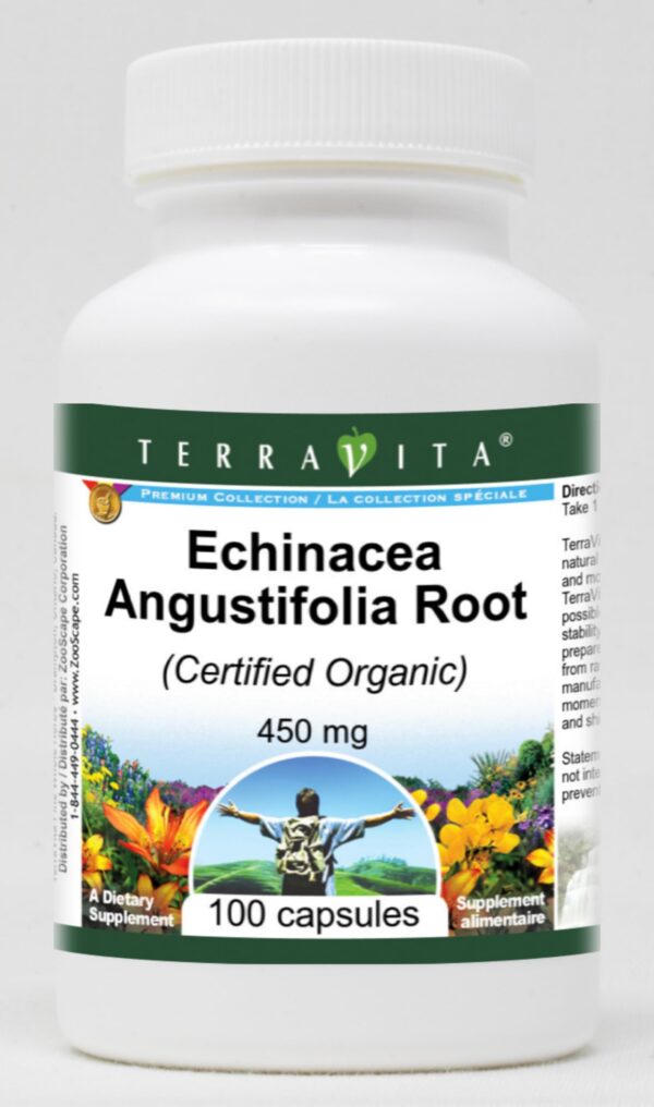 Echinacea Angustifolia raíz orgánica TerraVita 100 cápsulas