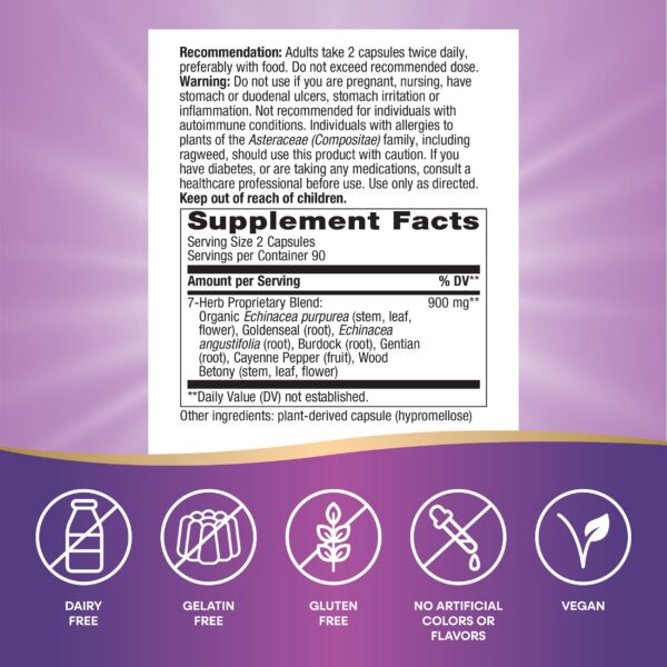 Nature's Way etiqueta lista ingredientes mezcla hierbas