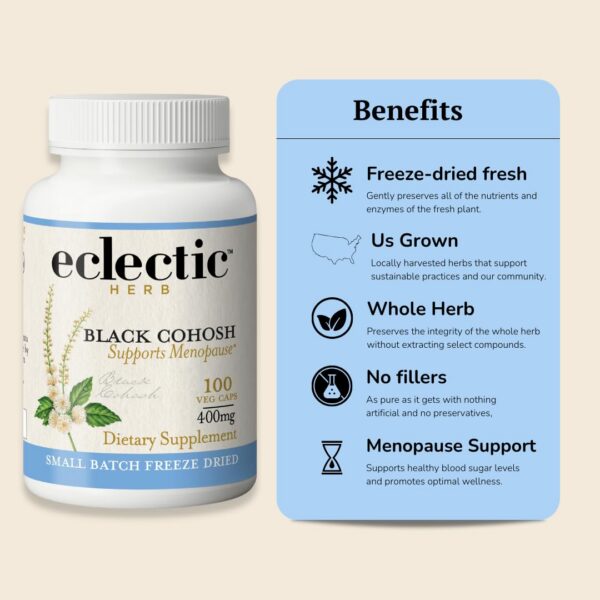 ECLECTIC INSTITUTE Cohosh Negro cápsulas paquete 100 unidades
