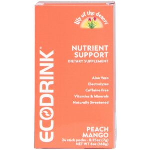 EcoDrink paquetes de hidratación sabor durazno mango