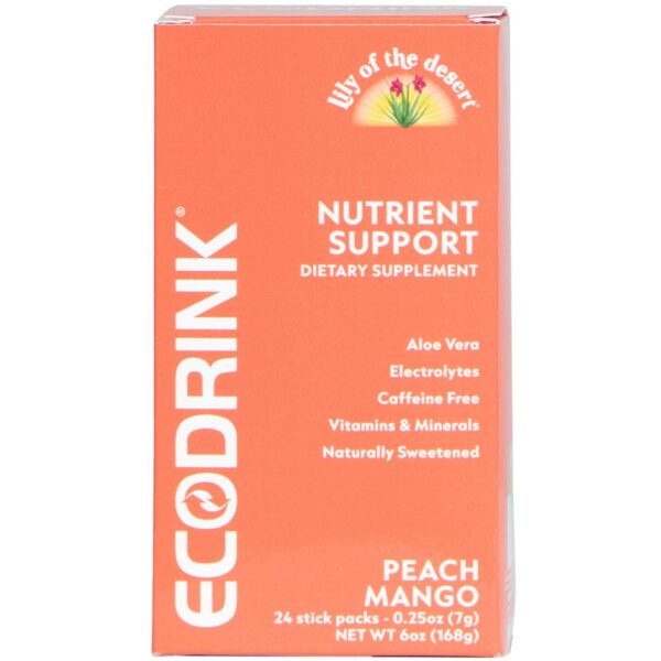 Version 1.0.0 EcoDrink paquetes de hidratación sabor durazno mango