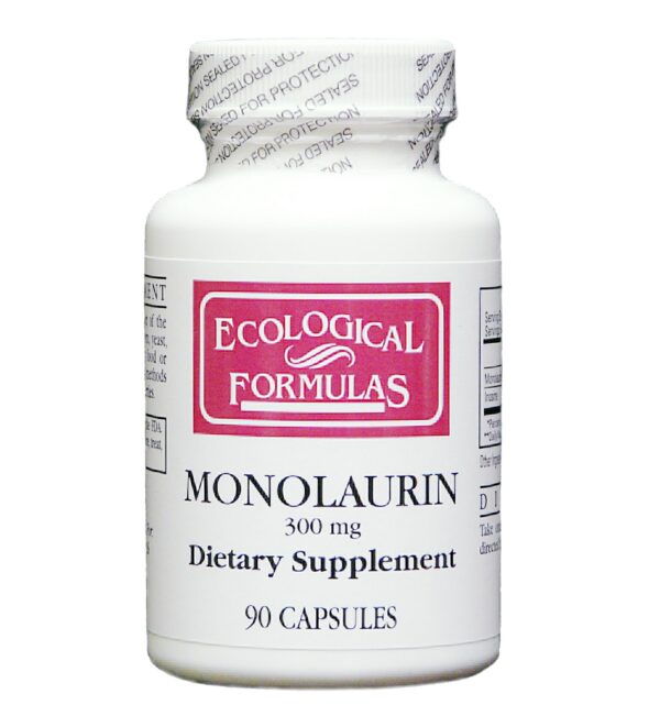 Frente de la caja Ecological Formulas Monolaurin 300 mg cápsulas
