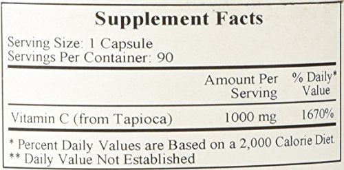 Etiqueta Ecological Formulas Vitamina C-1000 tapioca