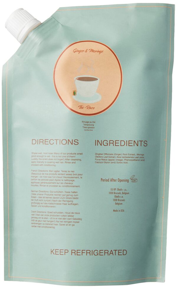 Ecoslay enjuague de té de jengibre y moringa 8oz para cabello