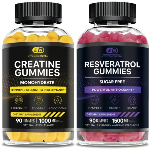 Version 1.0.0 Frente del empaque de Effective Nutra Creatine y Resveratrol Bundle