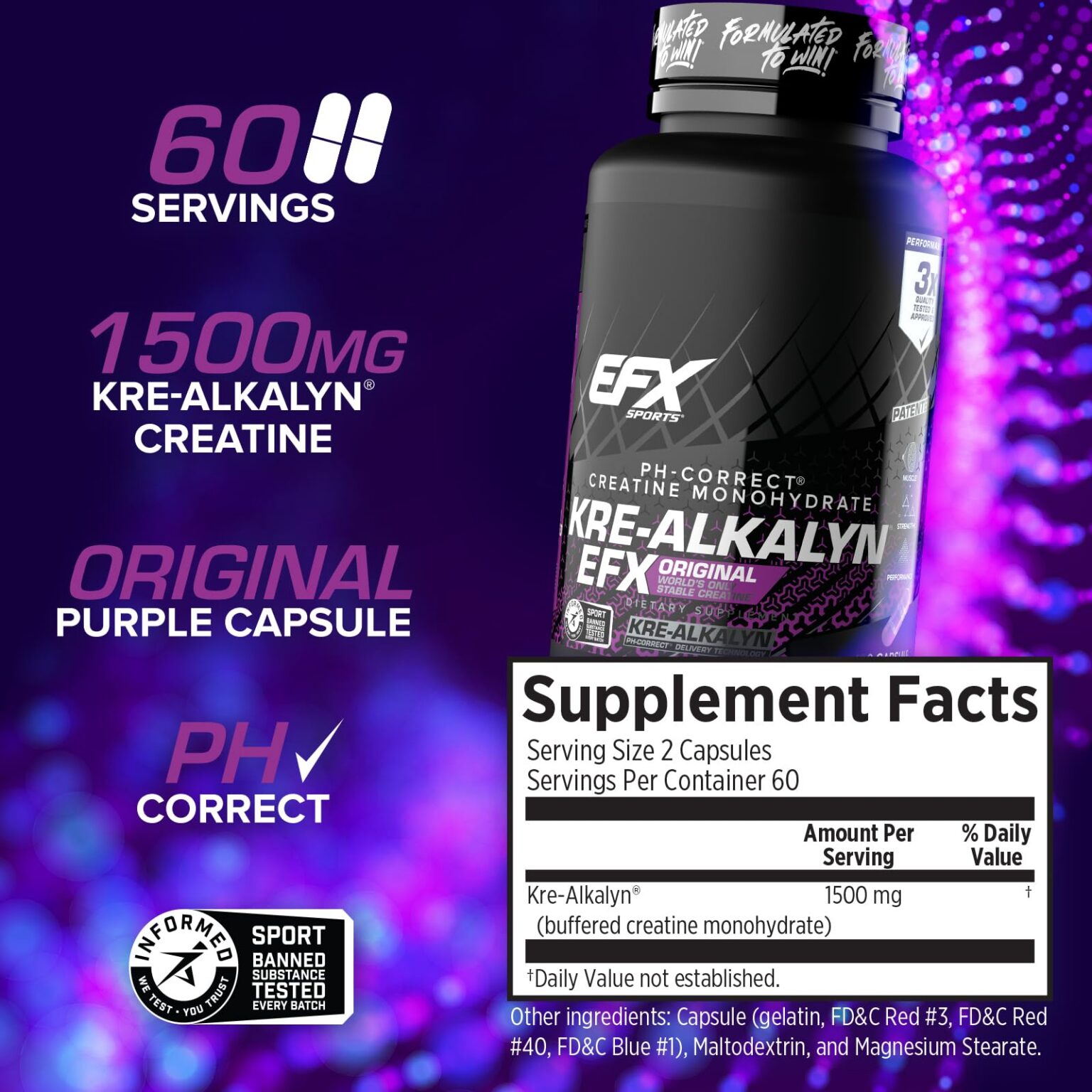 EFX Kre-Alkalyn EFX Creatina monohidrato cápsulas