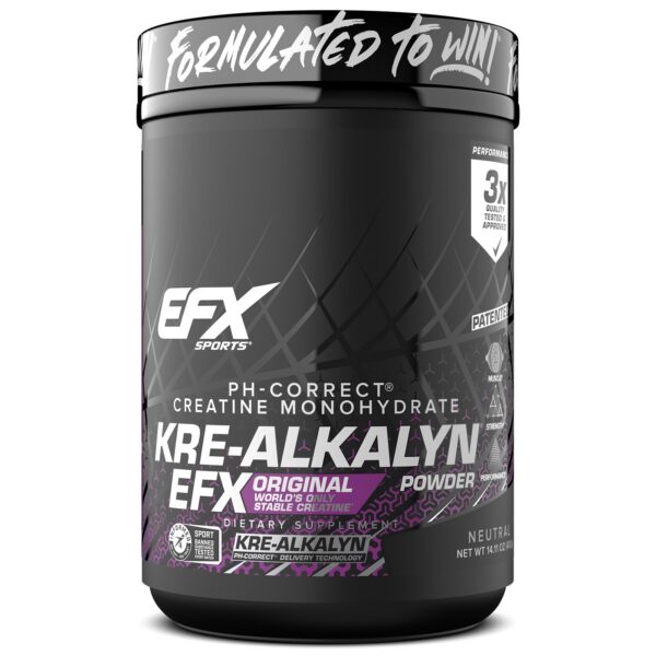 Version 1.0.0 Frente del envase Kre-Alkalyn EFX polvo de creatina