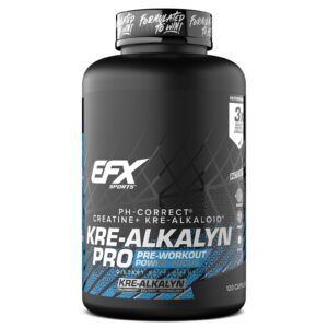 Version 1.0.0 EFX Kre-Alkalyn Pro cápsulas frente de la botella