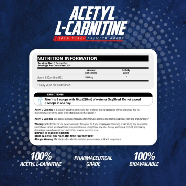 Frasco de acetil L-Carnitina, lateral