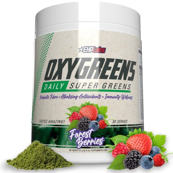 EHP Labs OxyGreens polvo superalimento verde con bayas del bosque