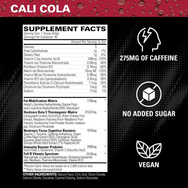 Etiqueta de producto OxyShred Hardcore