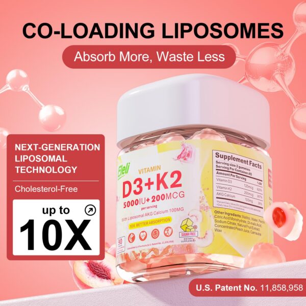 Frasco con gomitas D3 K2 Eleli