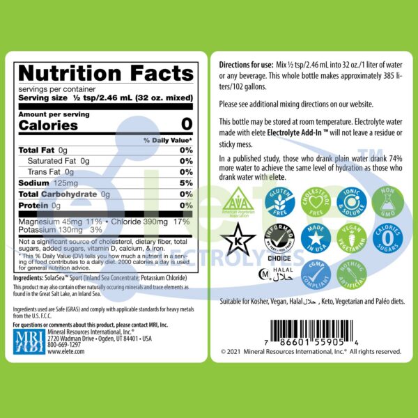 elete Electrolyte Add-In container