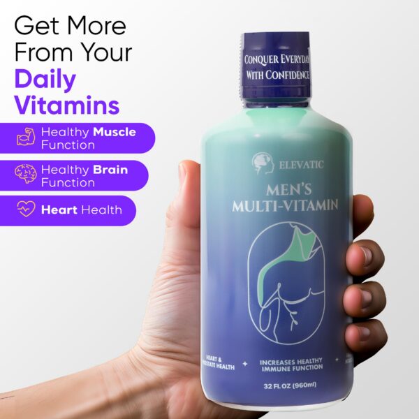 Elevatic multivitaminas líquidas para energía y salud masculina
