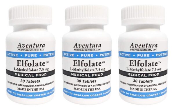 Frontal de ELFOLATE 7.5 mg 3x30 tabletas