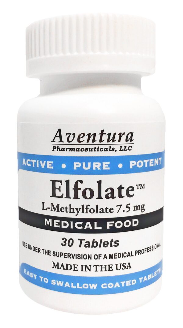 Version 1.0.0 Elfolate 7.5 mg L-metilfolato frasco y etiqueta