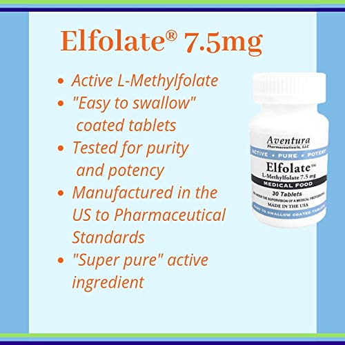 Cajas y tabletas ELFOLATE 7.5 mg