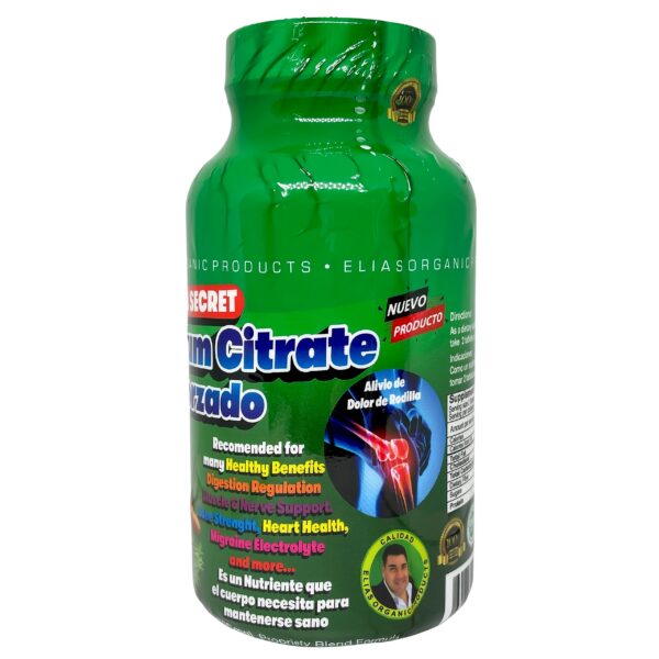 Etiqueta del producto Elias Organic Magnesium Citrate