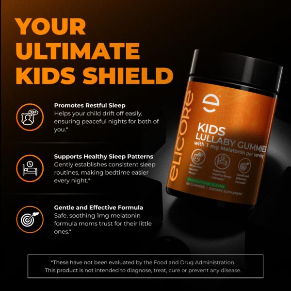 Etiqueta del producto ELICORE melatonina para niños