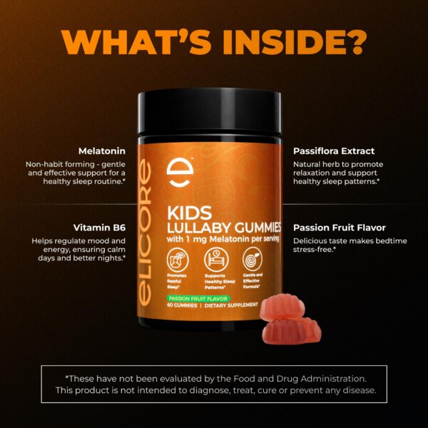 Frasco de gomitas melatonina para niños