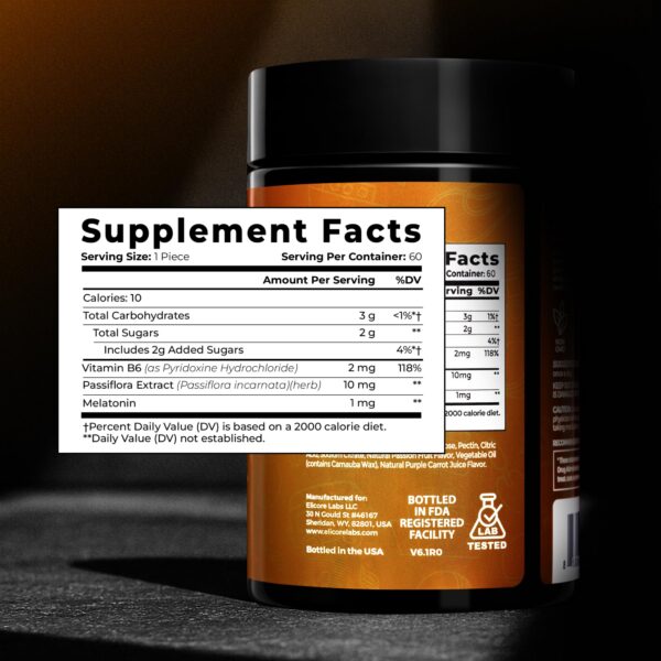 Gomitas melatonina 1 mg, sabor maracuyá