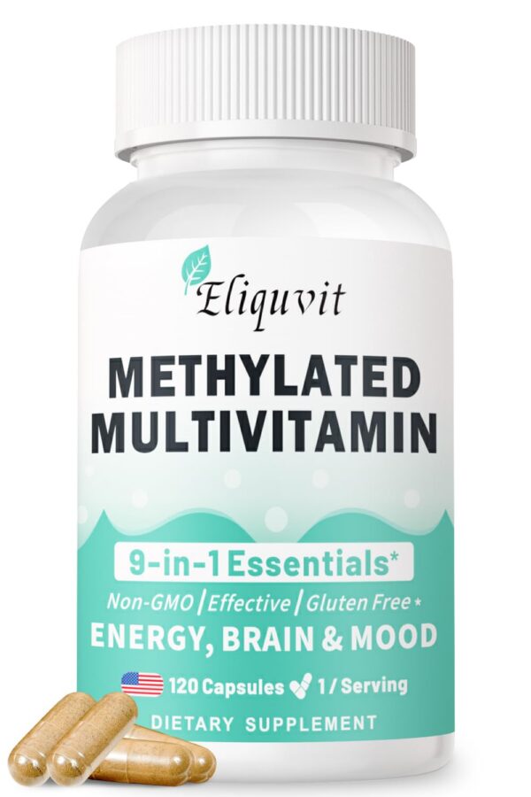 Frente del frasco Eliquvit Methylated Multivitamin 120 cápsulas