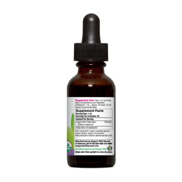 Version 1.0.0 Elixir herbal botella cardo mariano bajo alcohol orgánico