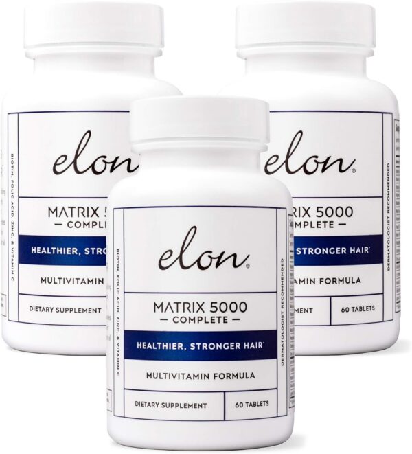 Version 1.0.0 Elon Matrix 5000 vitaminas para cabello piel y uñas suplemento 3 paquetes