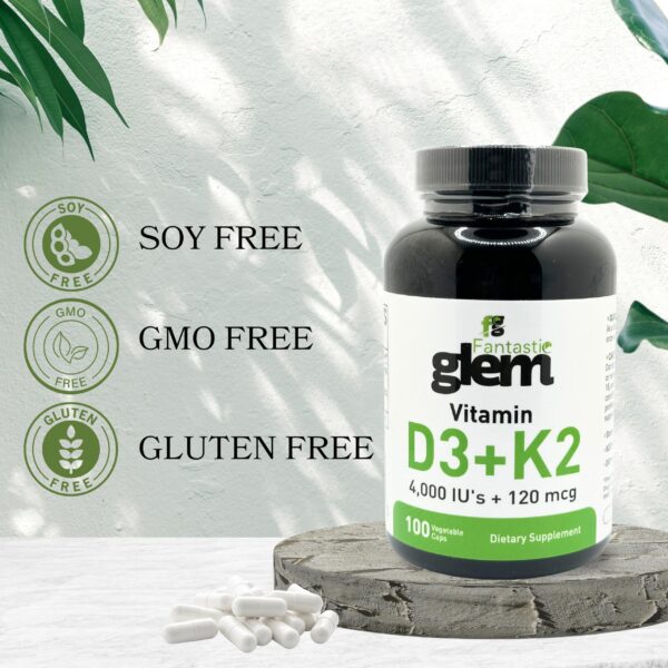 Embalaje Fantastic Glem suplemento vitamina D3 K2 100 unidades