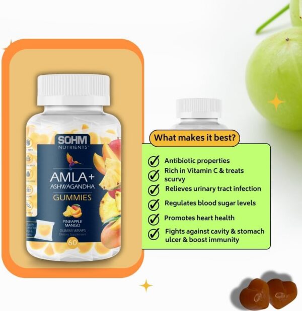 Embalaje gomitas SOHM amla ashwagandha 60 unidades