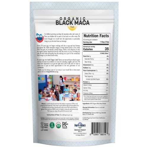 Embalaje maca negra Happy Andes sin gluten superalimento peruano