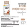 Embalaje del suplemento hongo reishi 500mg SOLARAY para apoyo de salud