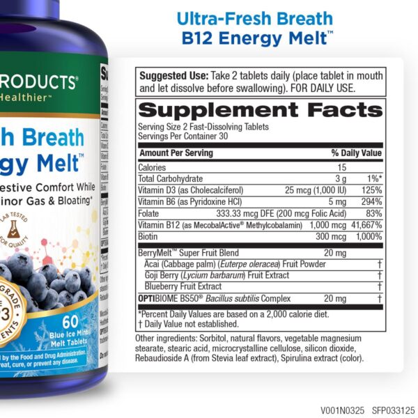 Embalaje suplemento B12 Purity Products