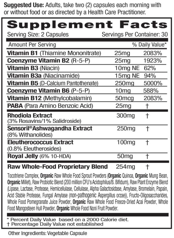 Etiqueta de EMERALD LABS Adrenal Health