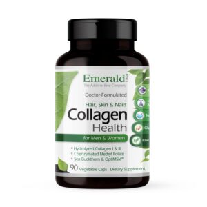 Botella Emerald Labs Colágeno Health con etiqueta frontal