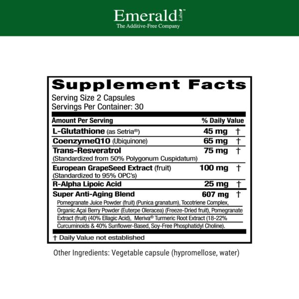 Detalle de cápsula vegetal Emerald Labs