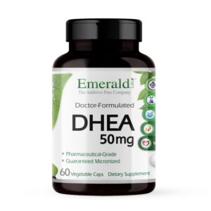 Version 1.0.0 Emerald Labs DHEA 50mg suplemento en frasco