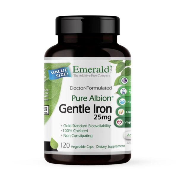 Emerald Labs Gentle Iron frasco y etiqueta