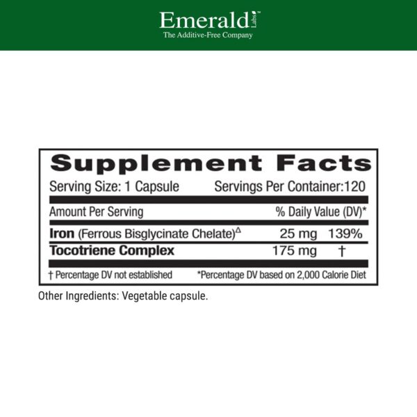 Etiqueta del producto Emerald Labs Gentle Iron