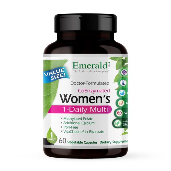 Frasco de EMERALD LABS multivitamínico para mujeres