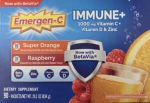 Emergen-C Immune+ vitamina c 1000mg 90 paquetes efervescentes