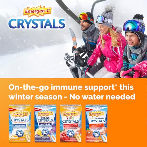Paquete emergen-c kidz crystals sabor fresa cristales en sobres individuales