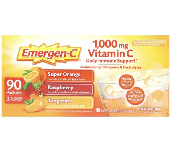 Emergen-C mandarina mezcla bebida efervescente paquete 90