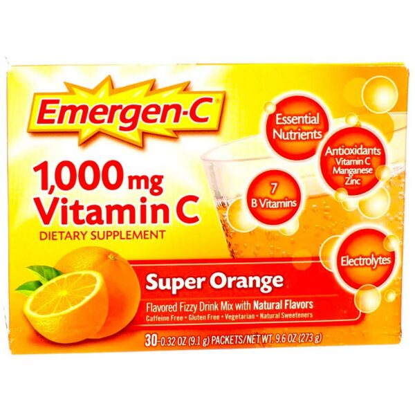 EMERGEN-C Super Naranja suplemento efervescente vitamina c sistema inmunológico