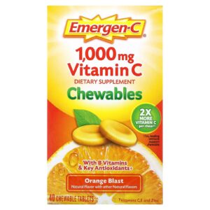 Emergen-C vitamina c masticable 40 tabletas sabor naranja