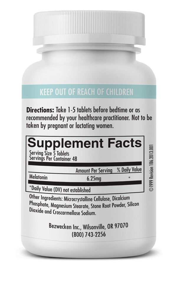 Empaque frontal Bezwecken melatonina 240 tabletas
