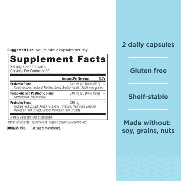 Empaque Ancient Nutrition SBO Probiotic Trinity apoyo digestivo