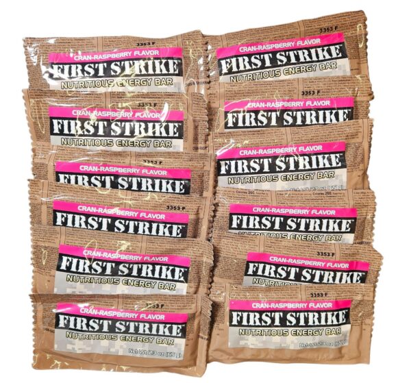 Empaque frontal barra First Strike sabor CranRaspberry tamaño completo