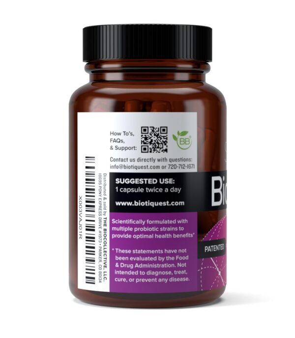 Visión lateral del empaque BiotiQuest Sugar Shift 60 cápsulas